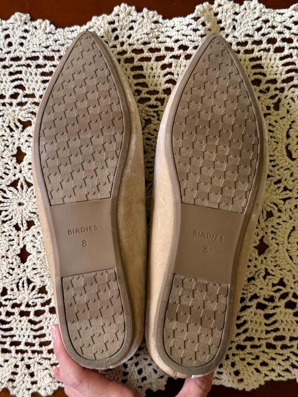 Birdies Blush Velvet Pointed-Toe Ballet Flats - Picture 7 of 8